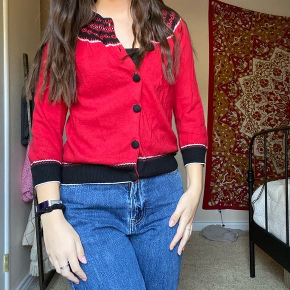 Red Cardigan - Picture 2 of 5